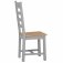 Eton Ladder Back Chair Wooden Seat (Pair) - Grey