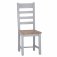 Eton Ladder Back Chair Wooden Seat (Pair) - Grey