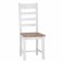Eton Ladder Back Chair Wooden Seat (Pair) - White