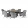 Maze Santorini 6 Seat Oval Fire Pit Dining Set