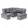Maze Santorini Deluxe Corner Dining Set with Fire Pit