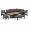 Maze Aluminium Oslo Corner Group with Teak Rising Table -  Left & Right Handed- Charcoal