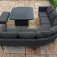 Maze - Outdoor Pulse Deluxe Square Corner Dining Set With Fire Pit -  Charcoal