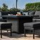 Maze - Outdoor Pulse Deluxe Square Corner Dining Set With Fire Pit -  Charcoal
