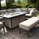 Maze - Outdoor Pulse Left Handed Rectangle Corner Dining Set With Fire Pit - Taupe