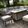 Maze - Outdoor Pulse Left Handed Rectangle Corner Dining Set With Fire Pit - Taupe
