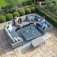 Maze - Outdoor Pulse U Shape Corner Dining Set With Rising Table - Flanelle