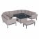 Maze - Outdoor Pulse U Shape Corner Dining Set With Fire Pit - Taupe