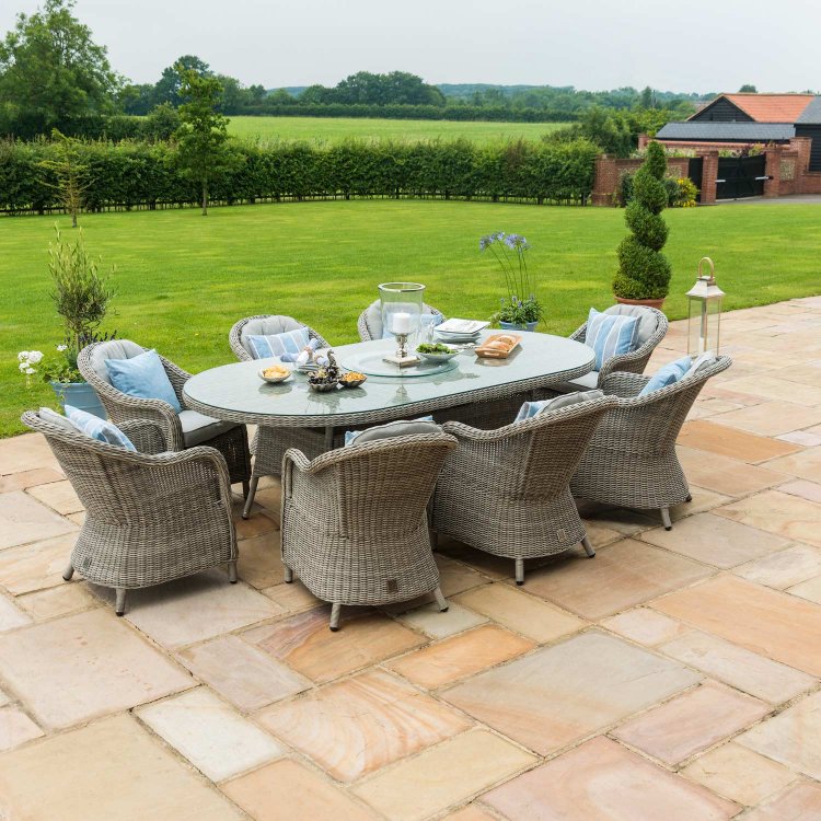 Oval rattan on sale garden furniture